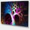 Designart - Magical Multi color Psychedelic Tree - Abstract Canvas Art Print